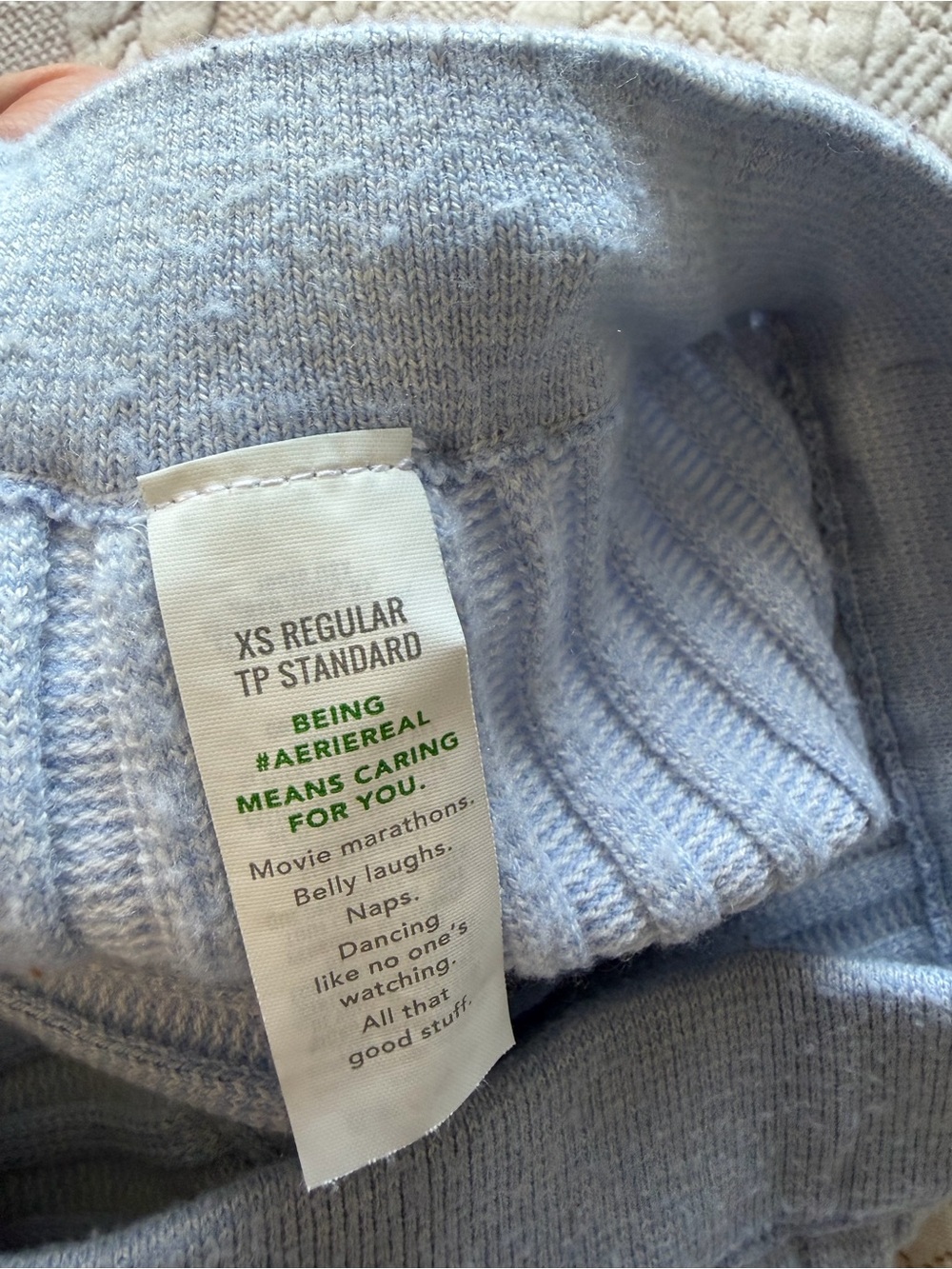 Aerie women's Light Blue Knit Sweater pants leggings - XS  GUC - Picture 2 of 6